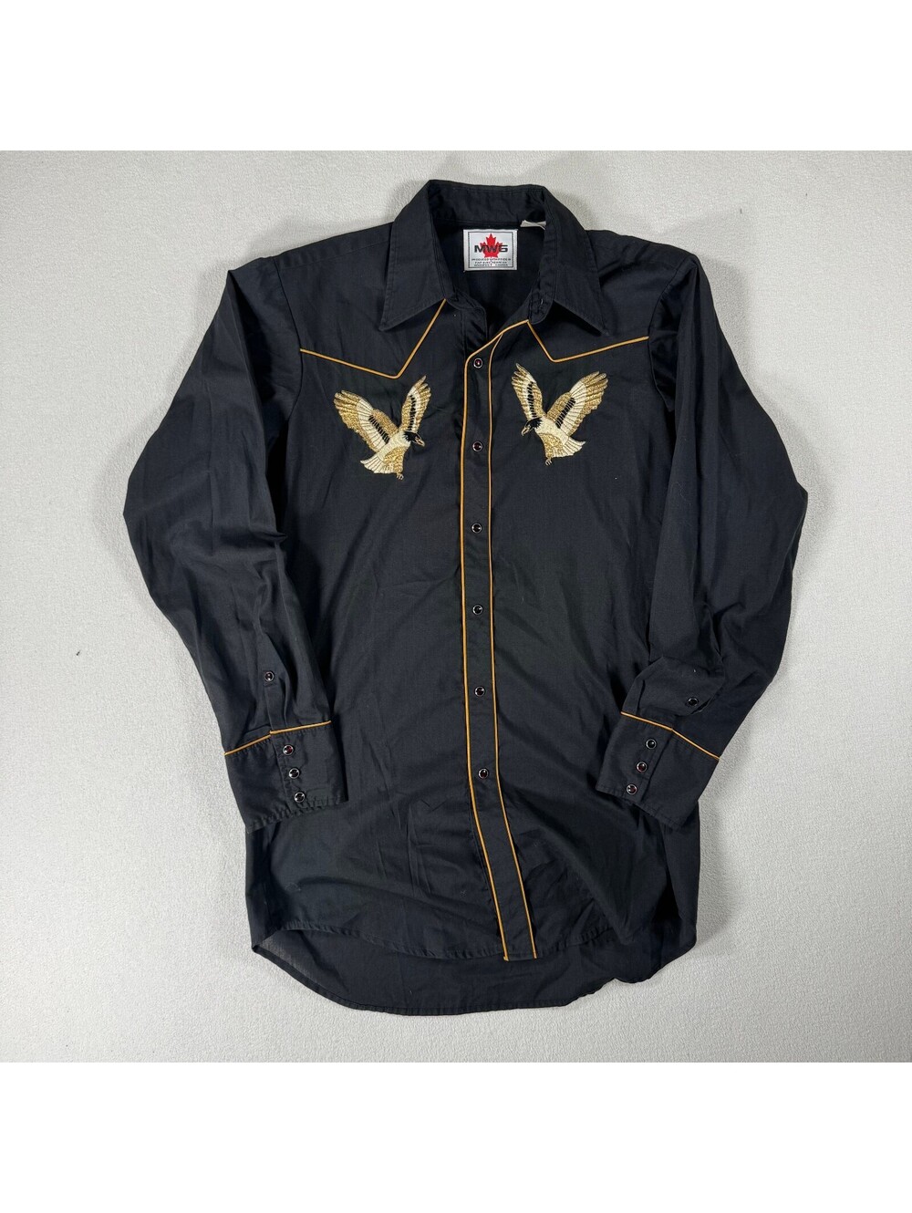 MWG Western Embroidered Eagle Pearl Snap Western Shirt Sz M